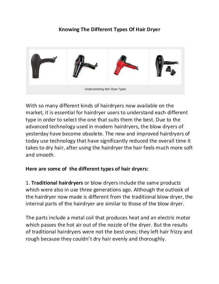 Knowing The Different Types Of Hair Dryer