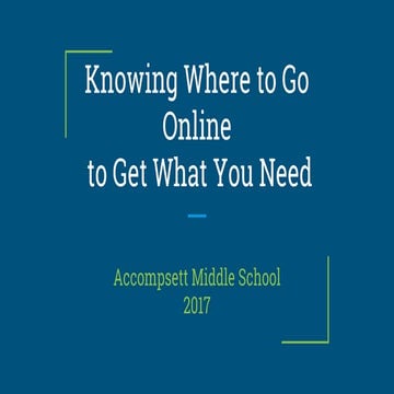 Knowing Where To Go Online 2017 - AMS