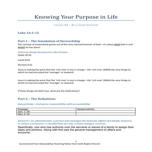 Knowing your purpose in life lesson #4