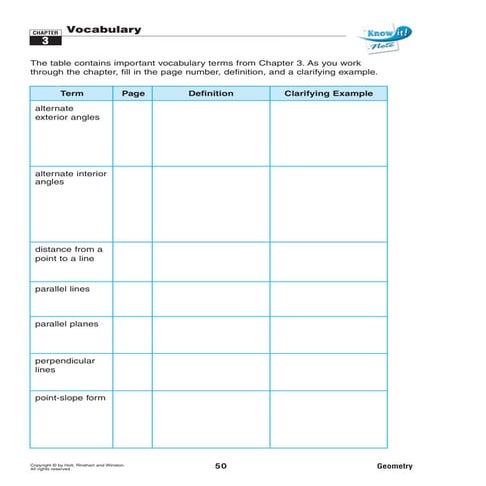 Know it notebook-chapter3
