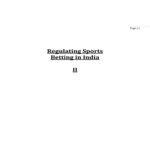 Sports betting - A Knowledge Paper