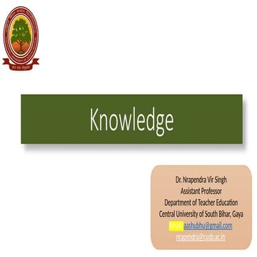 Knowledge and Curriculum, Types of Knowledge