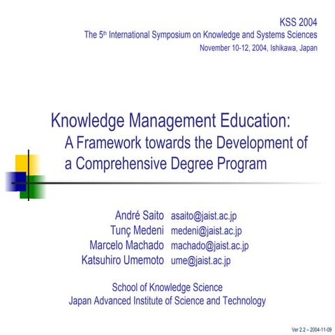 Knowledge management education