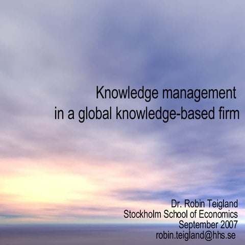 Knowledge Management In Global Firm