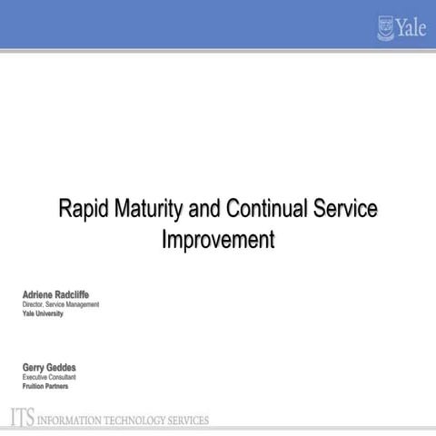 Knowledge12 yale service management rapid maturity   yale format