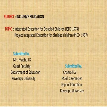 knowledge and curriculum inclusive education