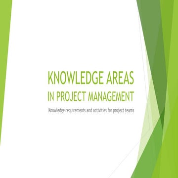 Knowledge areas of project management processes