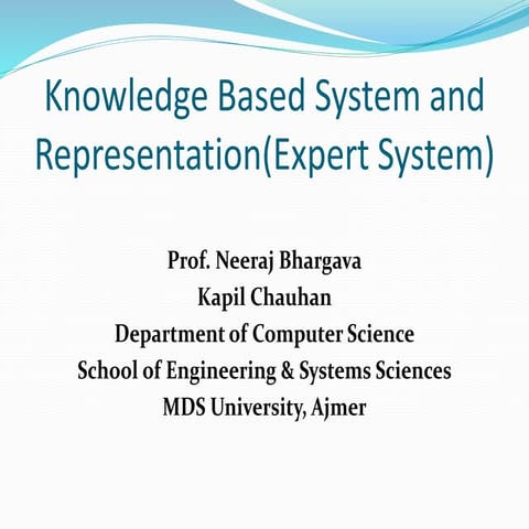 Knowledge based system(Expert System)