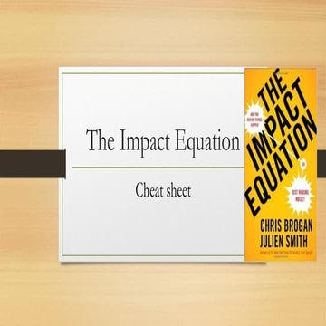 Knowledge Circle - The Impact Equation - Business Books Club