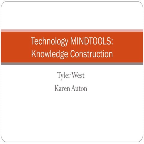Knowledge Construction Mindtools