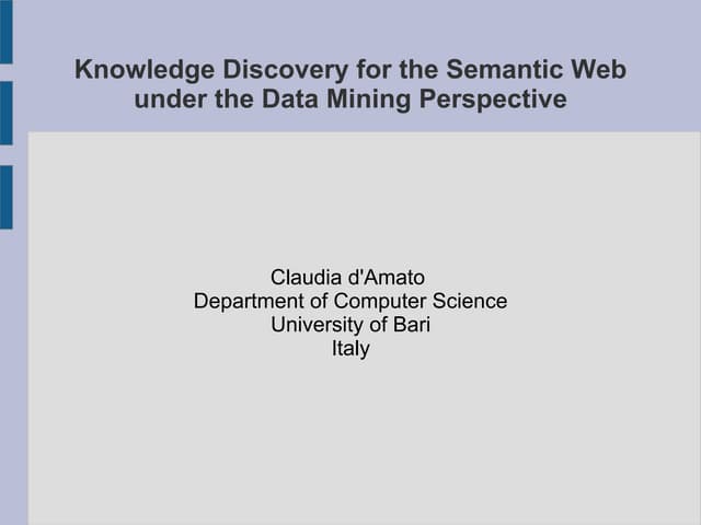 Tutorial Knowledge Discovery