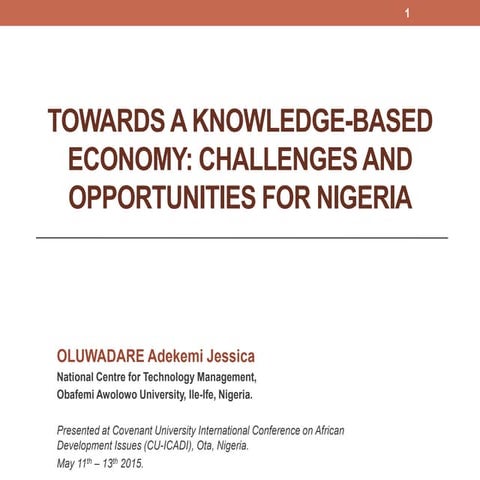 Nigeria.Towards a Knowledge Economy.