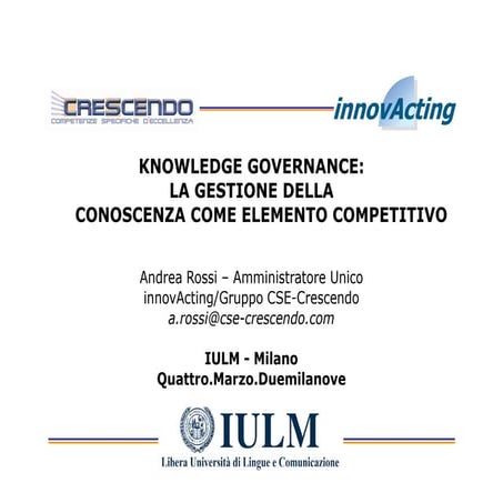 Knowledge Governance IULM - 3