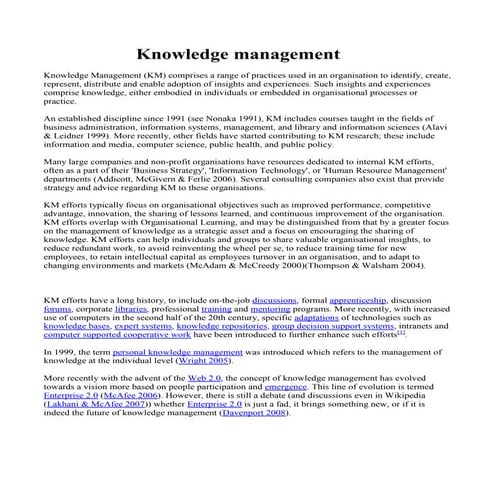 Knowledge Management