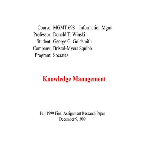 Knowledge Management