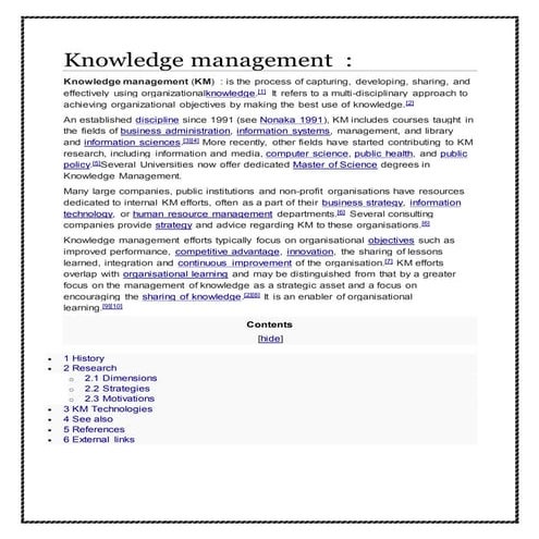 Knowledge management