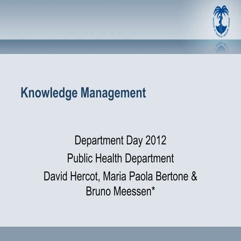 Knowledge management DPH Day 2012