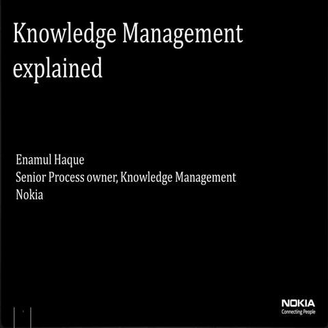 Knowledge management explained by Enamul Haque