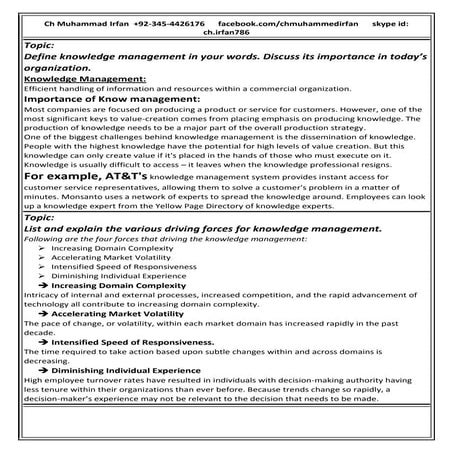 Knowledge management