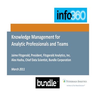 Knowledge management for analytic t...