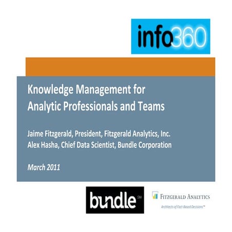 Knowledge management for analytic teams   jaime fitzgerald and alex hasha - p...