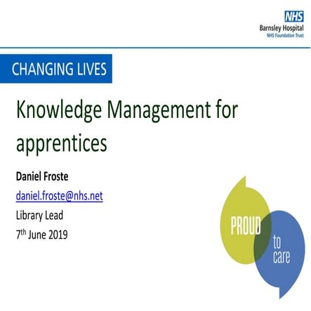 Knowledge management for apprentices