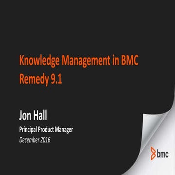 Knowledge Management in BMC Remedy 9.1