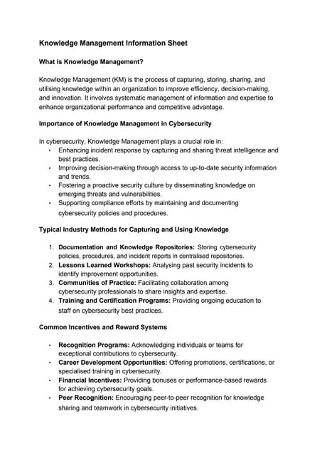 Knowledge Management Information Sheet(58f671121fa4e5fd56cf1025ded949ee).docx