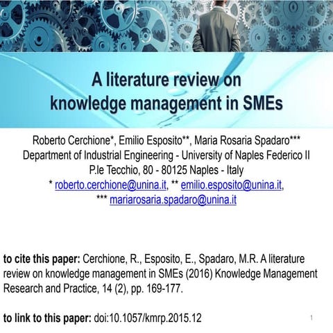 How to conduct a literature review: A literature review on knowledge manageme...
