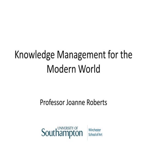 Knowledge management, Joanne Roberts, APM PMO SIG conference 2017