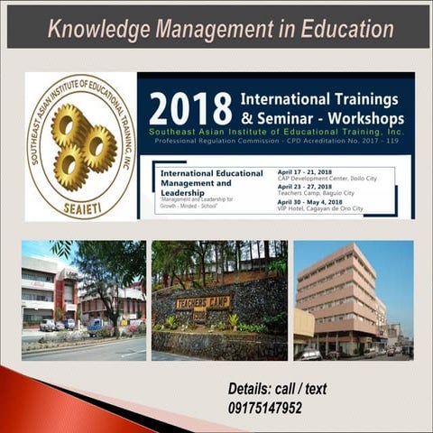 Knowledge management(km) in education