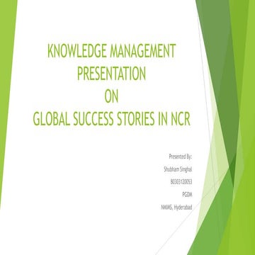 Knowledge management presentation on Global Success Stories of HR processes i...