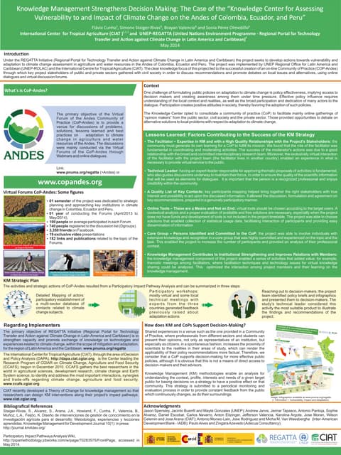 Knowledge Management Strengthens Decision Making: The Case of the “Knowledge Center for Assessing. Vulnerability to and Impact of Climate Change on the Andes of Colombia, Ecuador, and Peru”