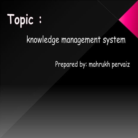 Knowledge managment information