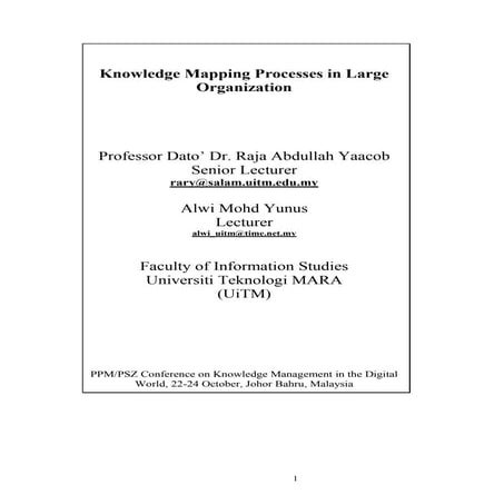 Knowledge mapping process in large organization