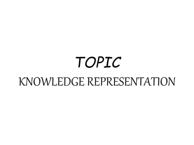 knowledge representation in artificial intelligence