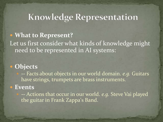 Knowledge representation in AI