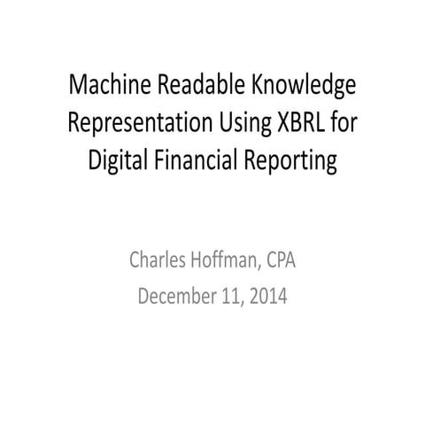 Knowledge Representation Using XBRL