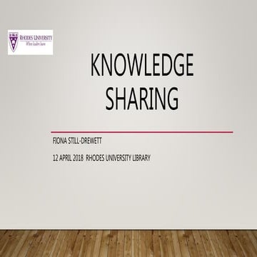 Knowledge sharing / Staff development