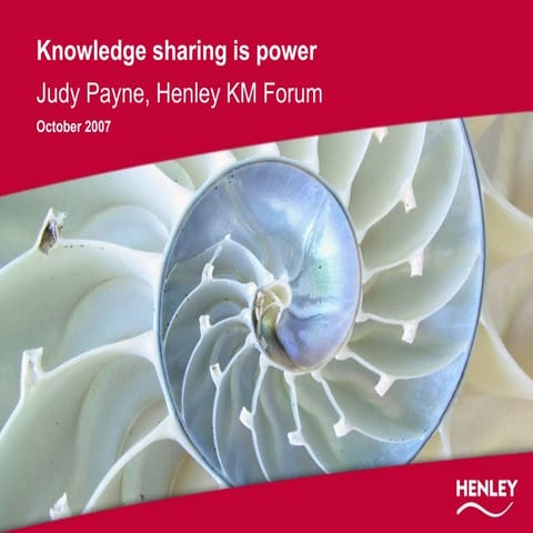 Knowledge Sharing is Power