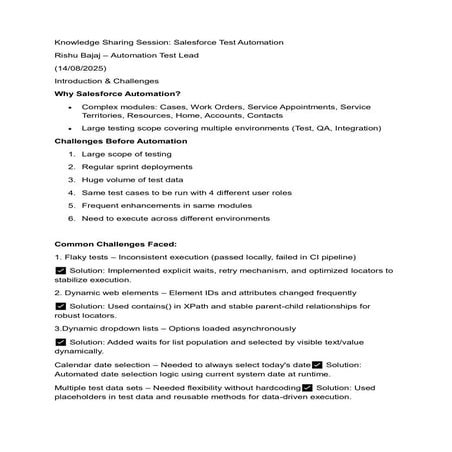 Automation Testing Challenges and Solutions | Real Project Examples