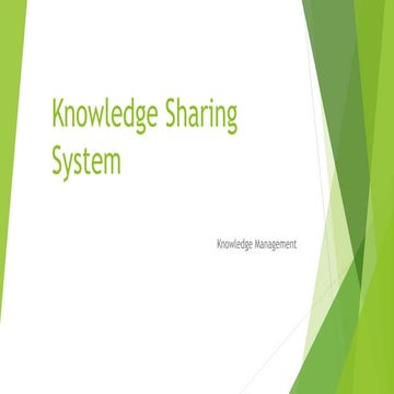 Knowledge sharing system | PPTX