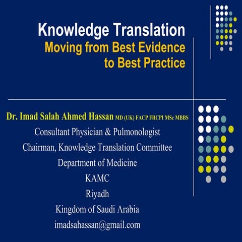 Knowledge Translation: Practical Strategies for Success v1