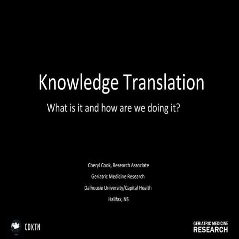 Knowledge translation: a brief introduction