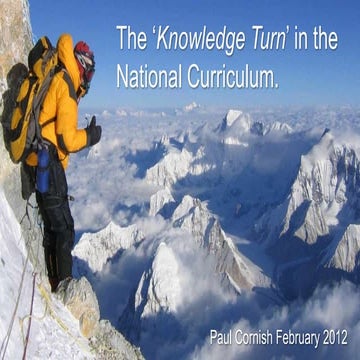 The 'Knowledge Turn' in the UK National Curriculum