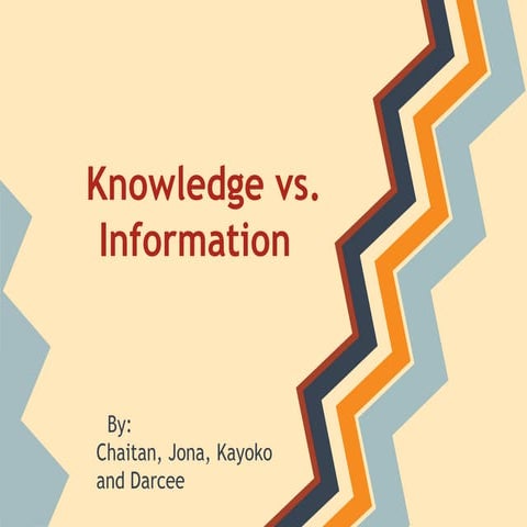 Knowledge vs. information ppt