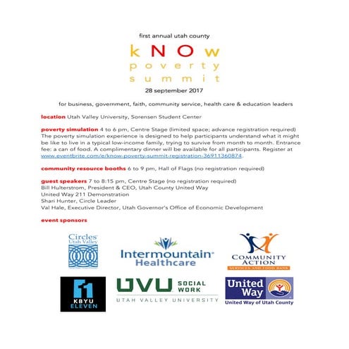 Know poverty summit flyer