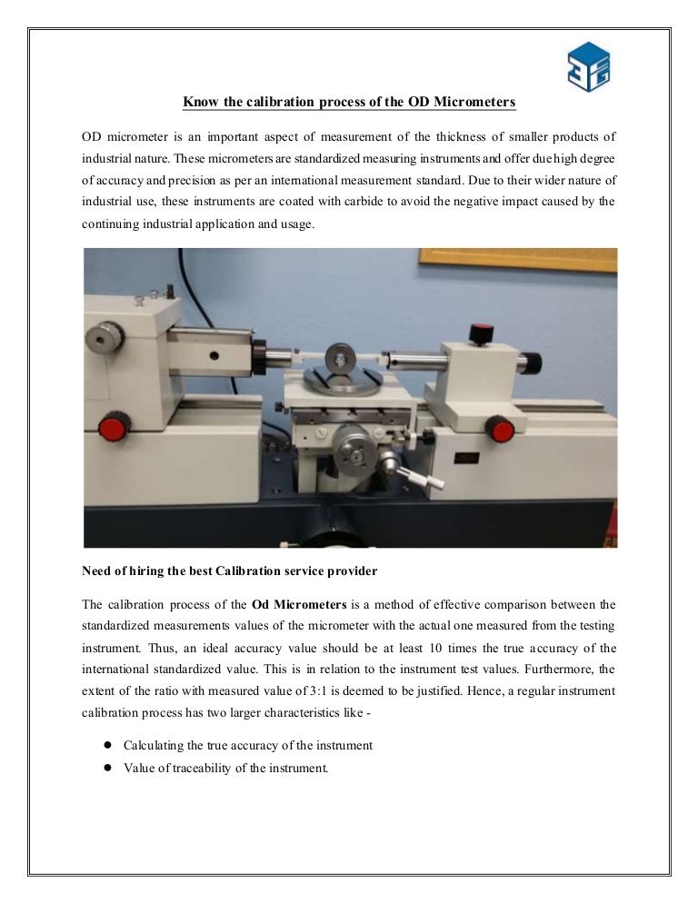Know the calibration process of the od micrometers