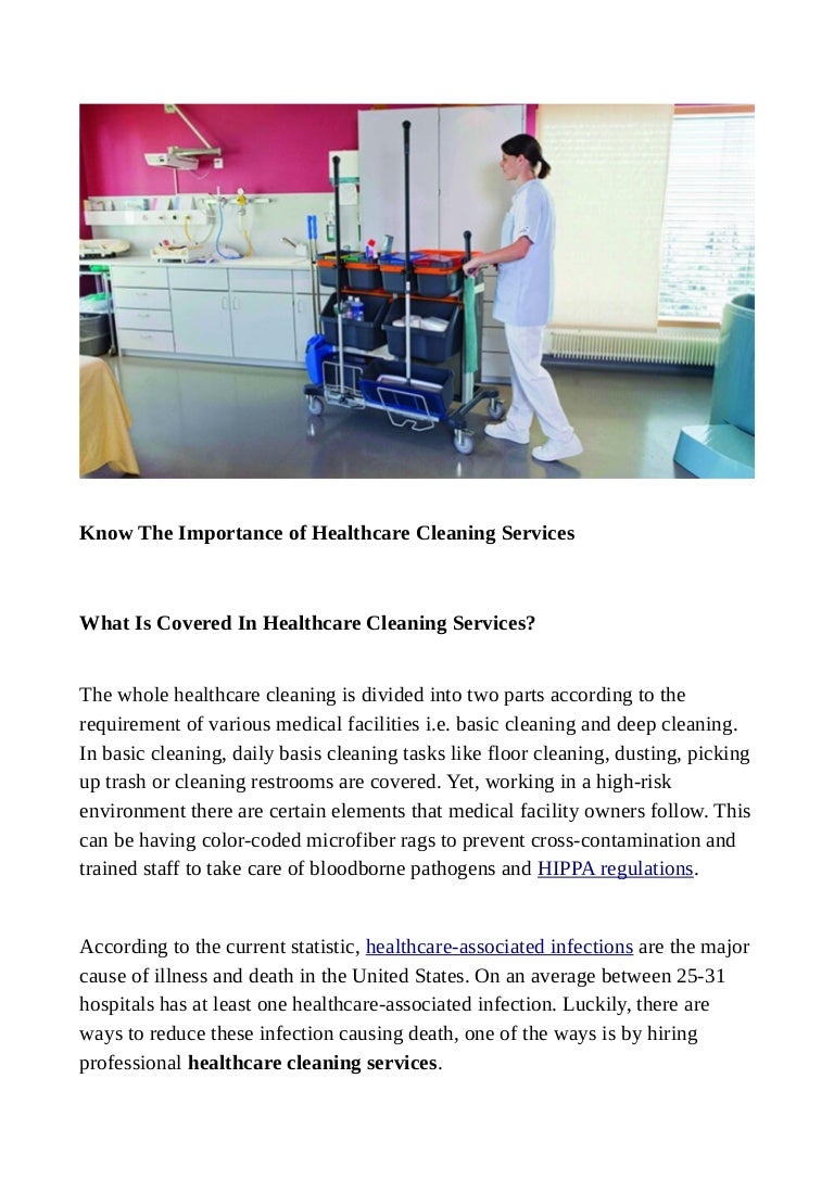 Know the importance of healthcare cleaning services
