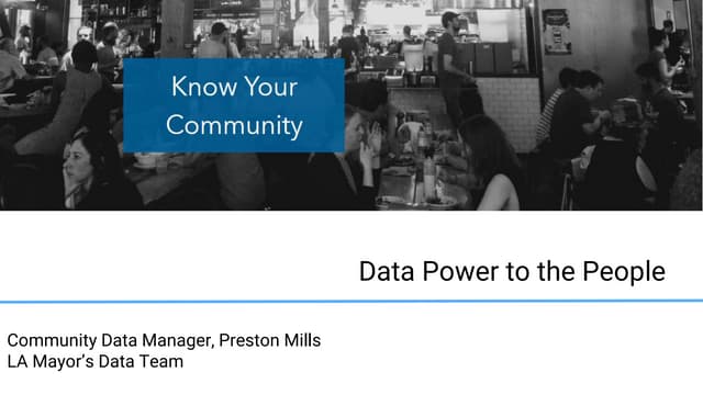 Know Your Community: Data Power to the People
